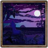 Mermaid on Rock Shadow Box Novelty Metal Square Sign 12" (SQ)