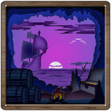 Pirate Cove Shadow Box Novelty Metal Square Sign 12" (SQ)