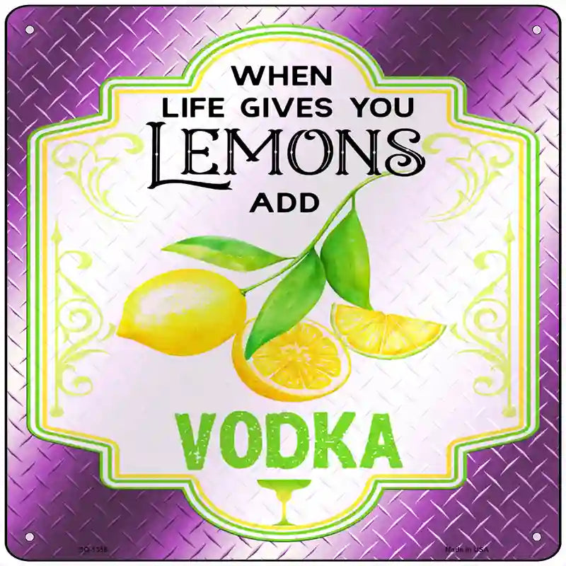 Add Vodka Purple Novelty Metal Square Sign 12" (SQ)