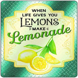 Make Lemonade Aqua Novelty Metal Square Sign 12" (SQ)