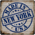 New York Stamp On Wood Novelty Metal Square Sign 12" (SQ)