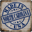 North Carolina Stamp On Wood Novelty Metal Square Sign 12" (SQ)