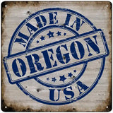 Oregon Stamp On Wood Novelty Metal Square Sign 12" (SQ)