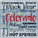 Colorado Motto Novelty Metal Square Sign 12" (SQ)