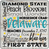 Delaware Motto Novelty Metal Square Sign 12" (SQ)