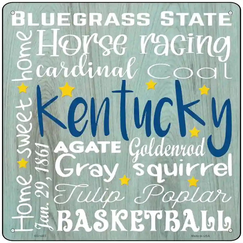 Kentucky Motto Novelty Metal Square Sign 12" (SQ)