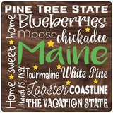 Maine Motto Novelty Metal Square Sign 12" (SQ)