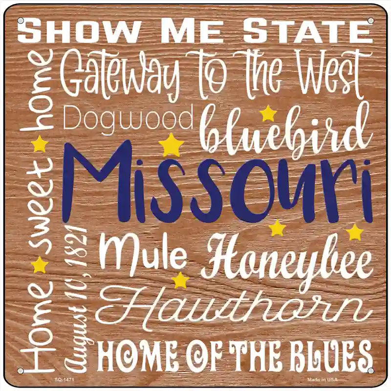 Missouri Motto Novelty Metal Square Sign 12" (SQ)