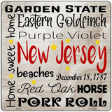 New Jersey Motto Novelty Metal Square Sign 12" (SQ)