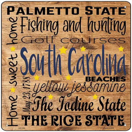 South Carolina Motto Novelty Metal Square Sign 12" (SQ)