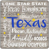 Texas Motto Novelty Metal Square Sign 12" (SQ)