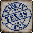 Texas Stamp On Wood Novelty Metal Square Sign 12" (SQ)