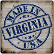 Virginia Stamp On Wood Novelty Metal Square Sign 12" (SQ)