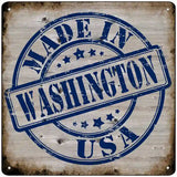 Washington Stamp On Wood Novelty Metal Square Sign 12" (SQ)