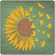 Sunflower Petals Turn To Birds Novelty Metal Square Sign 12" (SQ)