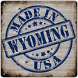 Wyoming Stamp On Wood Novelty Metal Square Sign 12" (SQ)