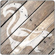 Skunk Silhouette Wood Plank Novelty Metal Square Sign 12" (SQ)