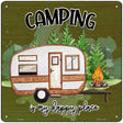 Camping Is My Happy Place Novelty Metal Square Sign 12" (SQ)