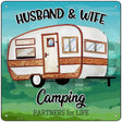 Husband & Wife Camping Novelty Metal Square Sign 12" (SQ)