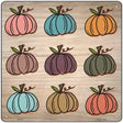 Nine Colored Pumpkins Novelty Metal Square Sign 12" (SQ)