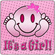 Its A Girl Novelty Metal Square Sign SQ-282 12" (SQ)