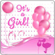 Its A Girl With Balloons Novelty Metal Square Sign 12" (SQ)