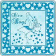 Its A Boy With Stork Novelty Metal Square Sign 12" (SQ)