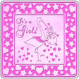 Its A Girl With Stork Novelty Metal Square Sign 12" (SQ)