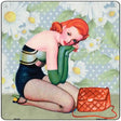 Girl with Purse Novelty Square Sign 12" (SQ)