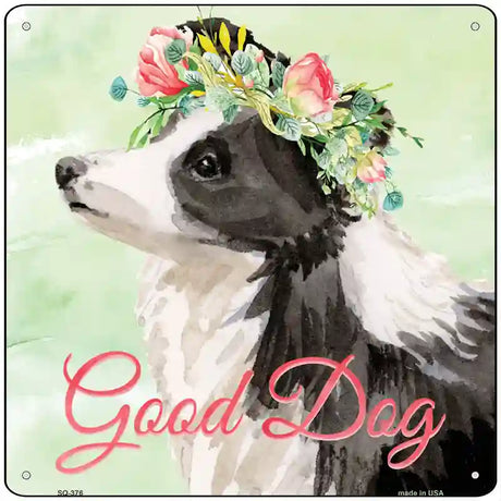 Border Collie Good Dog Novelty Square Sign 12" (SQ)