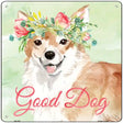 Corgi Good Dog Novelty Square Sign 12" (SQ)