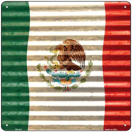 Mexico Flag Novelty Square Sign 12" (SQ)