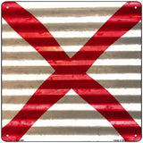 Alabama Flag Corrugated Effect Novelty Square Sign 12" (SQ)