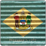 Delaware Flag Corrugated Effect Novelty Square Sign 12" (SQ)