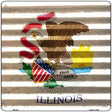 Illinois Flag Corrugated Effect Novelty Square Sign 12" (SQ)