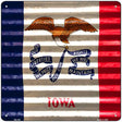 Iowa Flag Corrugated Effect Novelty Square Sign 12" (SQ)