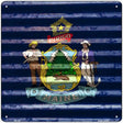 Maine Flag Corrugated Effect Novelty Square Sign 12" (SQ)