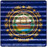 New Hampshire Flag Corrugated Effect Novelty Square Sign 12" (SQ)