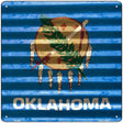 Oklahoma Flag Corrugated Effect Novelty Square Sign 12" (SQ)