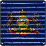 Pennsylvania Flag Corrugated Effect Novelty Square Sign 12" (SQ)