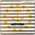 Rhode Island Flag Corrugated Effect Novelty Square Sign 12" (SQ)