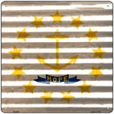 Rhode Island Flag Corrugated Effect Novelty Square Sign 12" (SQ)