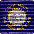 South Dakota Flag Corrugated Effect Novelty Square Sign 12" (SQ)