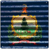 Vermont Flag Corrugated Effect Novelty Square Sign 12" (SQ)