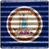 Virginia Flag Corrugated Effect Novelty Square Sign 12" (SQ)