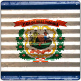 West Virginia Flag Corrugated Effect Novelty Square Sign 12" (SQ)