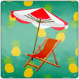 Chair and Umbrella Novelty Square Sign 12" (SQ)