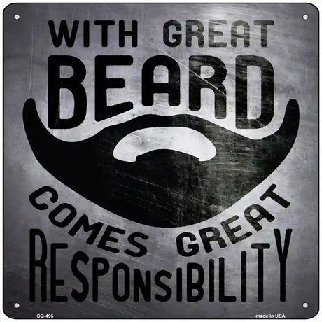 With Great Beard Novelty Square Sign 12" (SQ)