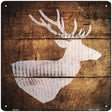 Deer Head Painted Stencil Novelty Square Sign 12" (SQ)