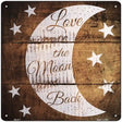 Moon and Back Painted Stencil Novelty Square Sign 12" (SQ)